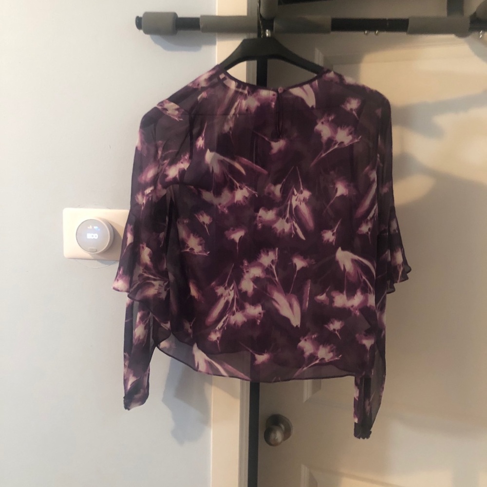 BCBG Max Azria Long Sleeve 100%Silk Top Size XS